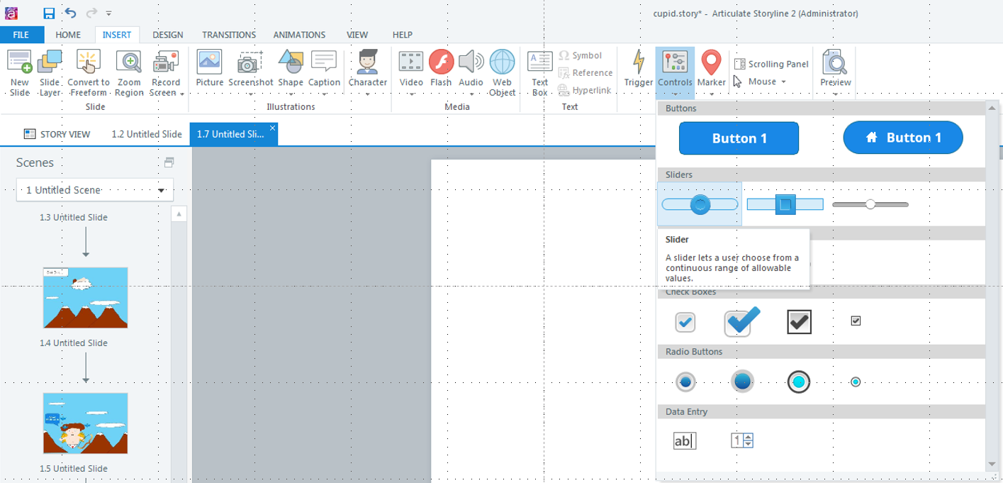 Edit Shape Points in PowerPoint Adding Storyline2 Slider
