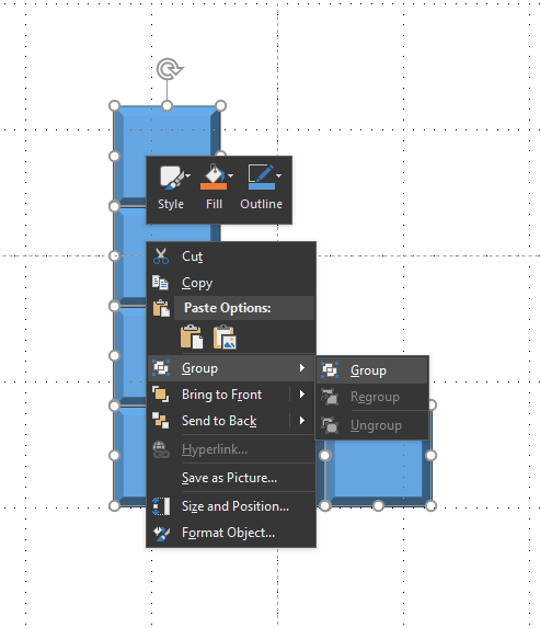 Right-click to group