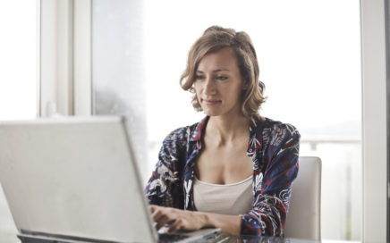 Woman using laptop
