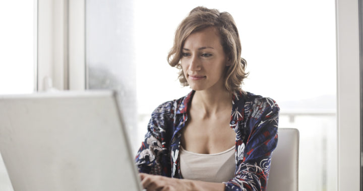 Woman using laptop