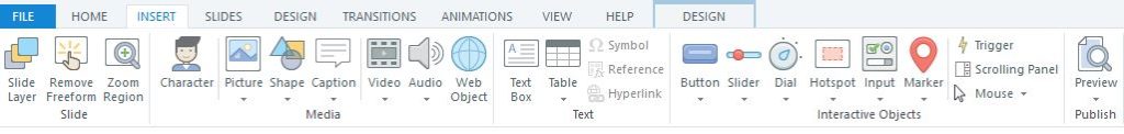 Storyline 3 ribbon menu